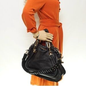 Chloe Black Studded Shoulder Bag